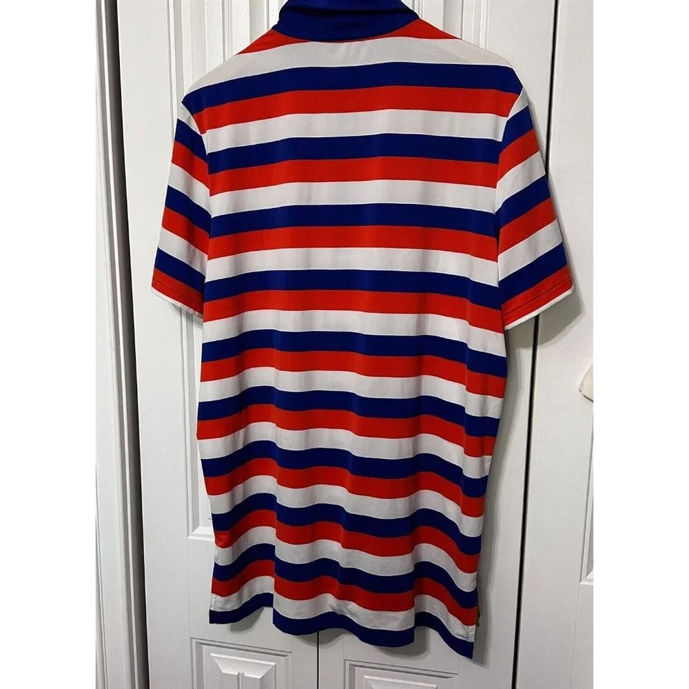 Ralph Lauren RLX Polo Large Striped Blue Orange Golf Casual